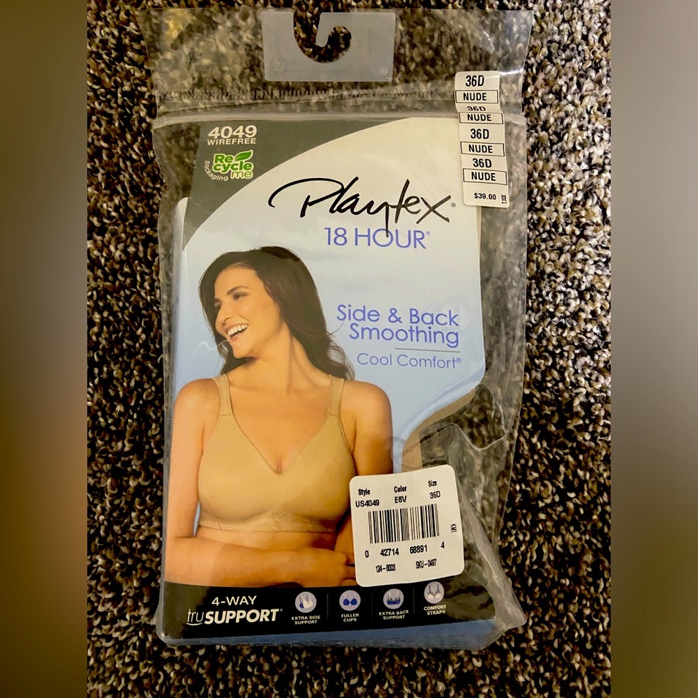 Playtex 18hr side & back smoothing cool comfort bra -#4049